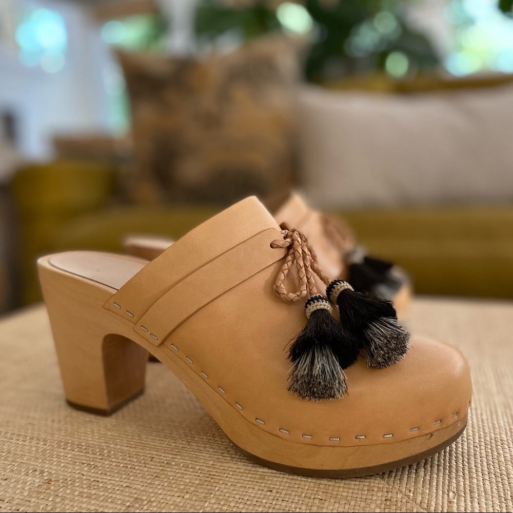 Loeffler Randall clogs with tassels